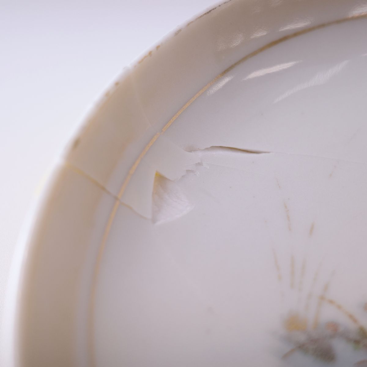 【金継ぎ用】伊万里焼 小皿 鶉に満月