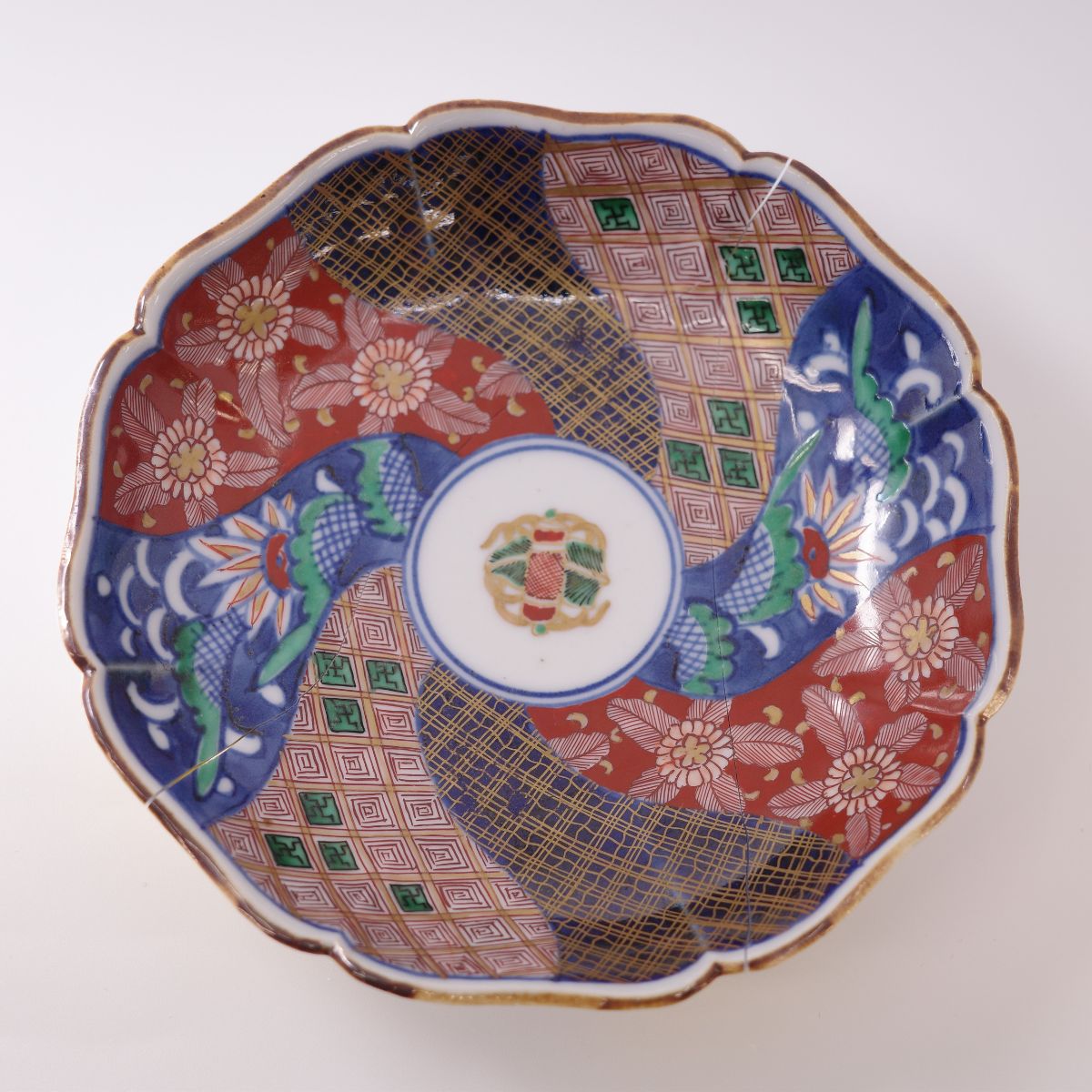 【金継ぎ用】九谷焼 大聖寺伊万里 捻り花