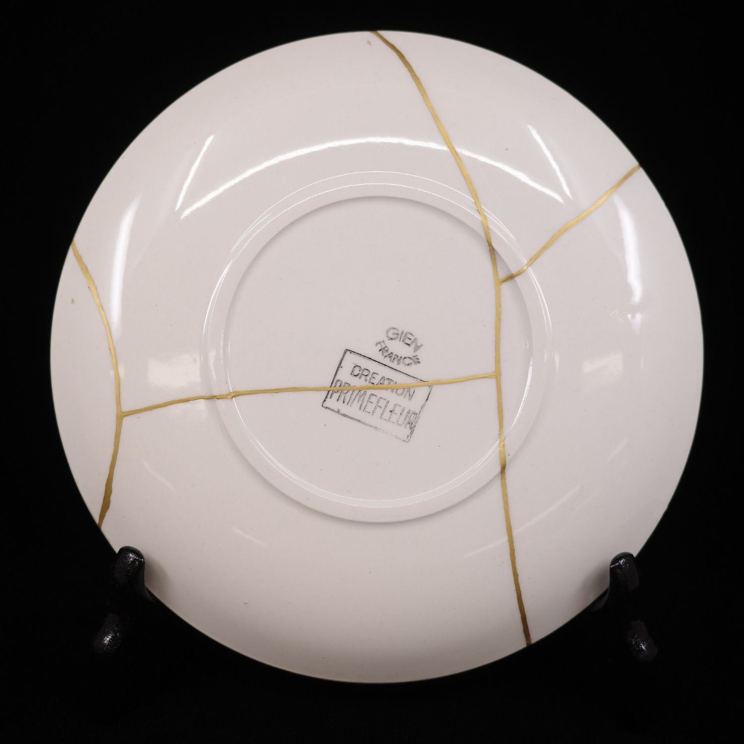 金継ぎ品 Gien 平皿 Mode de Paris 金消紛仕上げ【無料配送】