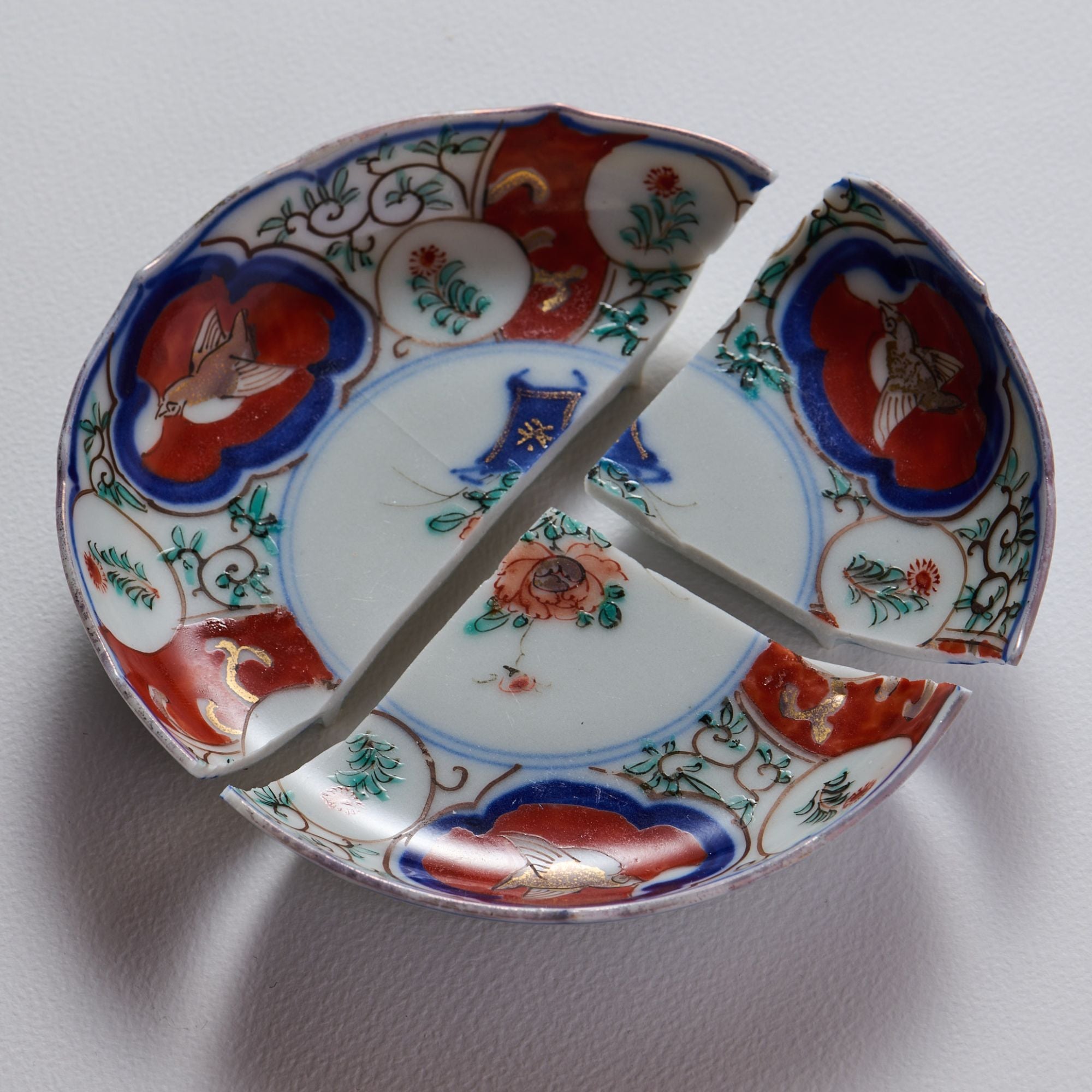 【金継ぎ用】伊万里焼 小皿 花籠